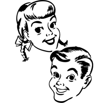 Autocollant mural retro enfants - TenStickers