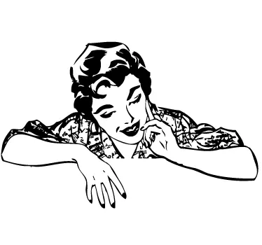 Sticker vintage retro regard femme - TenStickers