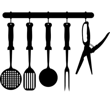 Autocollant mural ustensiles suspendus - TenStickers