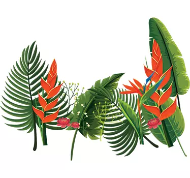 Sticker mural chambre plantes vertes - TenStickers