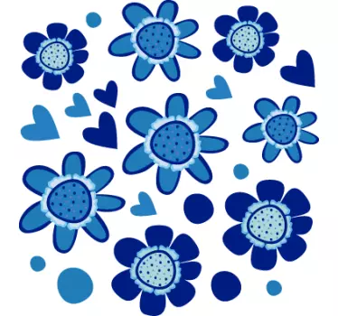 Sticker voiture fleurs bleues - TenStickers