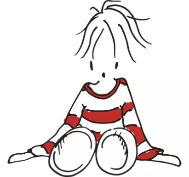 fille en pull-over assise - TenStickers