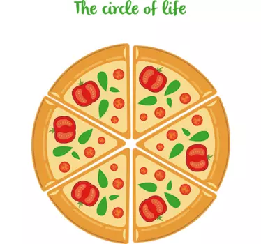 pizza cercle avec des parts - TenStickers