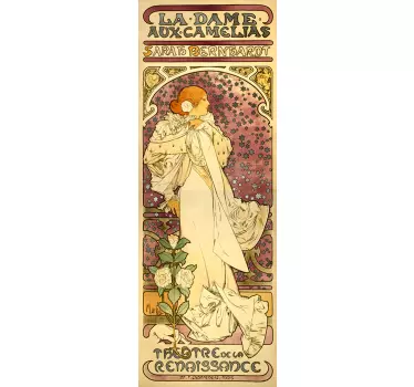 Sticker vintage affiche La dame aux camélias - TenStickers