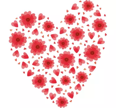 Sticker fleurs coeur printemps - TenStickers