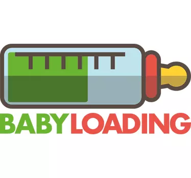 Sticker chambre bébé Baby loading avec biberon - TenStickers