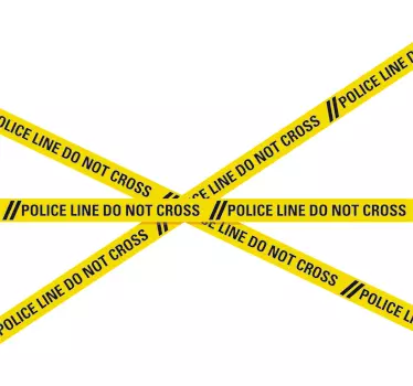 Sticker porte original bandes jaunes police - TenStickers