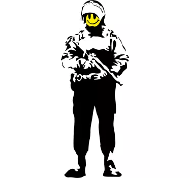 Sticker Banksy policier smiley - TenStickers