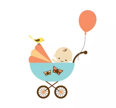 Sticker bébé dans poussette - TenStickers