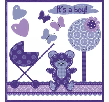 Sticker bébé garçon mignon - TenStickers