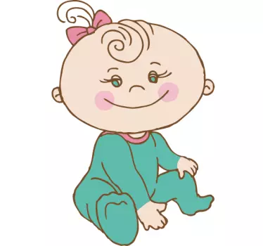 Sticker bébé joues roses - TenStickers