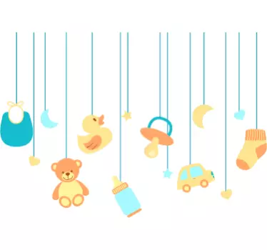 Sticker chambre bébé jouets suspendus - TenStickers