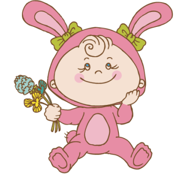 Sticker bébé lapine rose - TenStickers