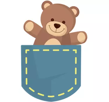 Sticker bébé ours poche - TenStickers