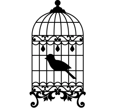 Sticker cage à oiseaux - TenStickers