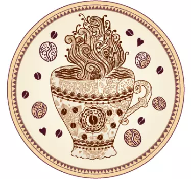 Sticker cercle tasse café - TenStickers