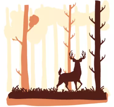 Sticker animal sauvage cerf forêt - TenStickers