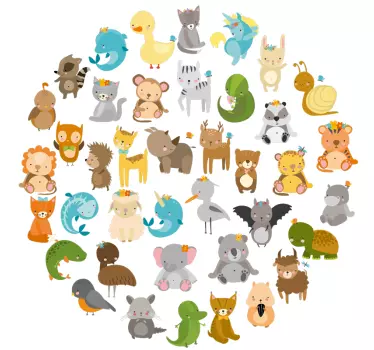 Sticker chambre bébé animaux du zoo - TenStickers