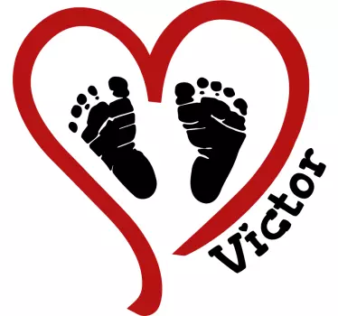 Sticker Maison Coeur avec prénom - TenStickers
