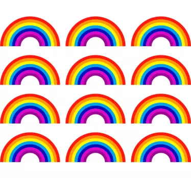 Sticker Maison Dessins Arc-en-ciel - TenStickers