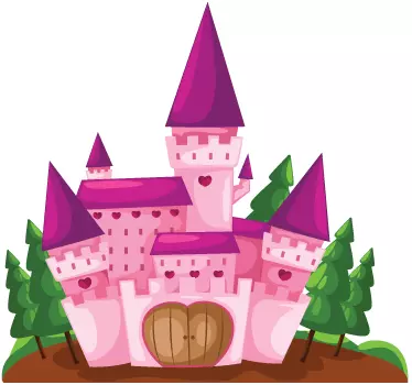Sticker château rose - TenStickers