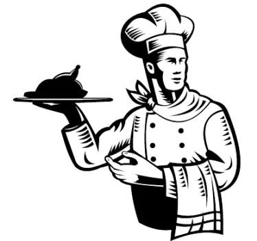Sticker chef cuisinier plateau - TenStickers