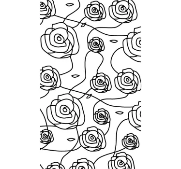 Sticker cloison de douche roses - TenStickers