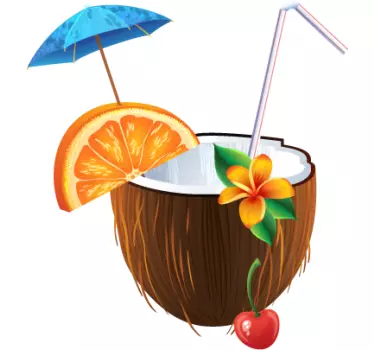 Sticker cuisine cocktail coco tropical - TenStickers