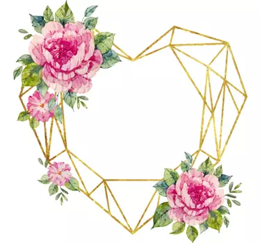 Sticker amour coeur 3D fleurs - TenStickers