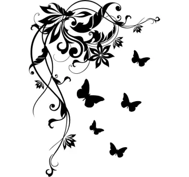 Sticker papillon monochrome coin - TenStickers