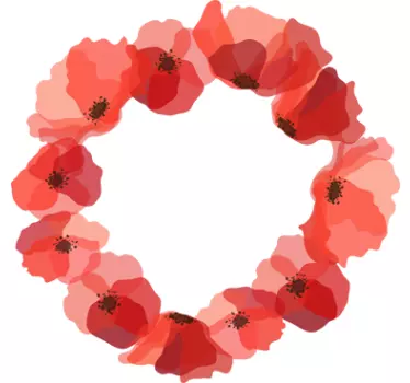 Sticker coquelicots couronne - TenStickers