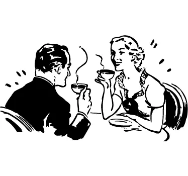 Sticker couple café - TenStickers