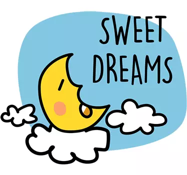 Sticker croissant lune sweet dreams - TenStickers