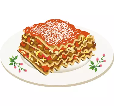 Sticker cuisine assiette lasagnes - TenStickers