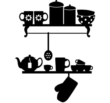 Sticker cuisine étagères assortiment varié - TenStickers