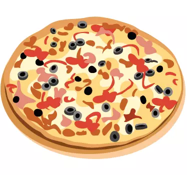 Sticker cuisine pizza olives - TenStickers