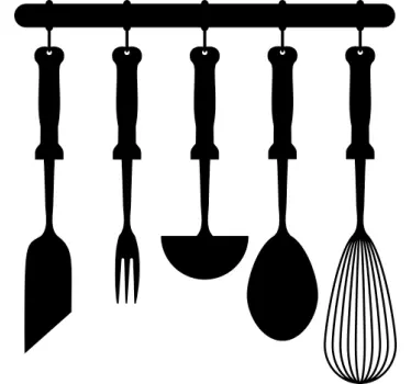 Sticker cuisine silhouette ustensiles - TenStickers