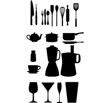 Sticker cuisine vaisselle et couverts - TenStickers