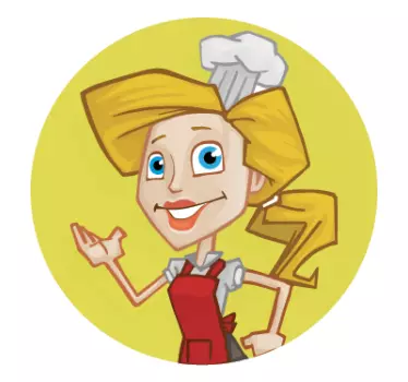 Sticker cuisinier femme - TenStickers