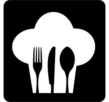 Sticker cuisinier toque du chef - TenStickers