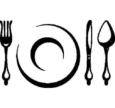 Sticker cuisine assiette et couverts - TenStickers