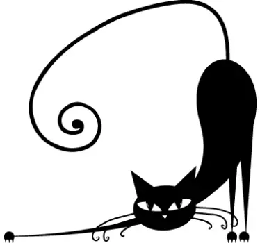 Sticker décoratif chat s'étirant - TenStickers