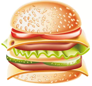 Sticker décoratif hamburger gourmand - TenStickers