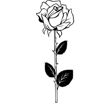 Sticker décoratif jolie rose - TenStickers