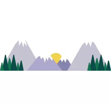 Sticker mural nature paysage montagnes enneigées - TenStickers