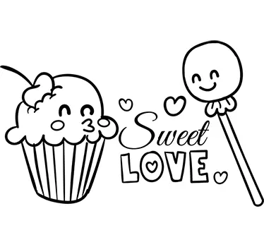 Sticker amour décoratif sweet love - TenStickers