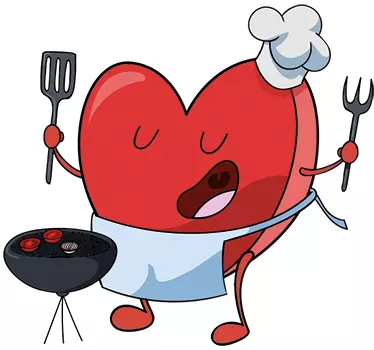 Sticker amour coeur dessin cuisinier - TenStickers