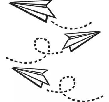Sticker enfant avions en papier - TenStickers