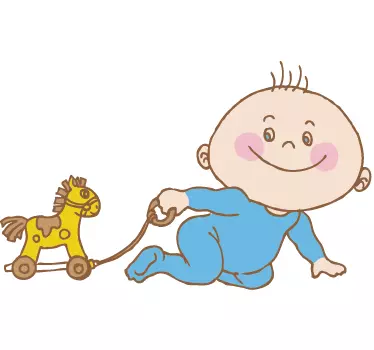 Sticker enfant bébé cheval - TenStickers