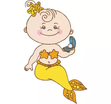 Sticker enfant bebe sirène - TenStickers